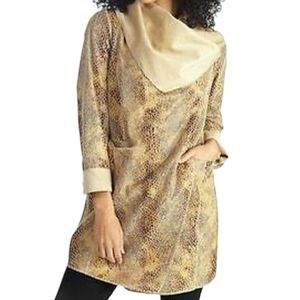 Rachel Zoe Reversible Wrap Jacket Faux Suede Tan Animal Print Sz S NWT